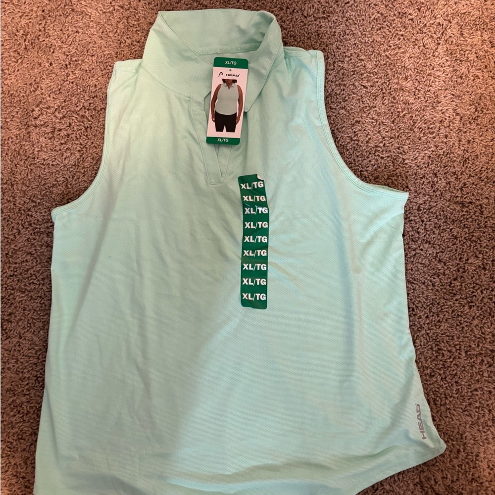 Head Mint Green Sleeveless Golf Polo